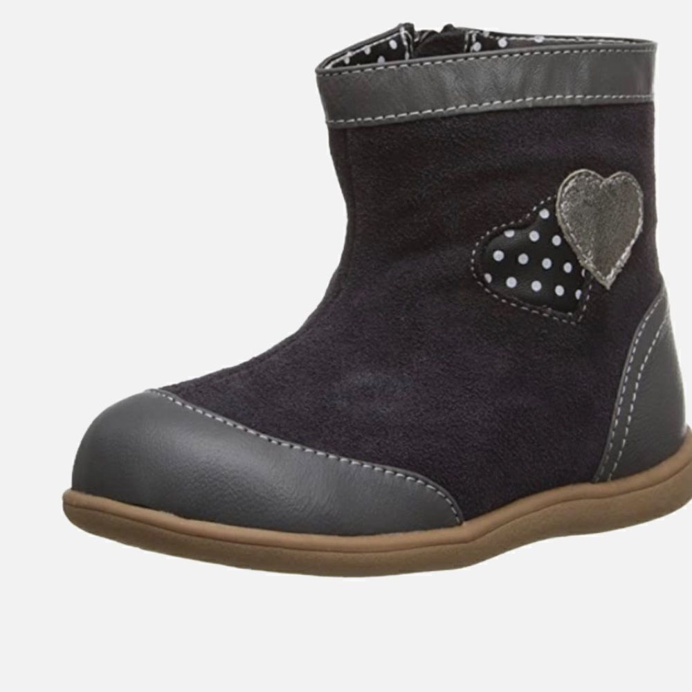 See Kai Run Shelby Toddler Booties w/Heart Detail